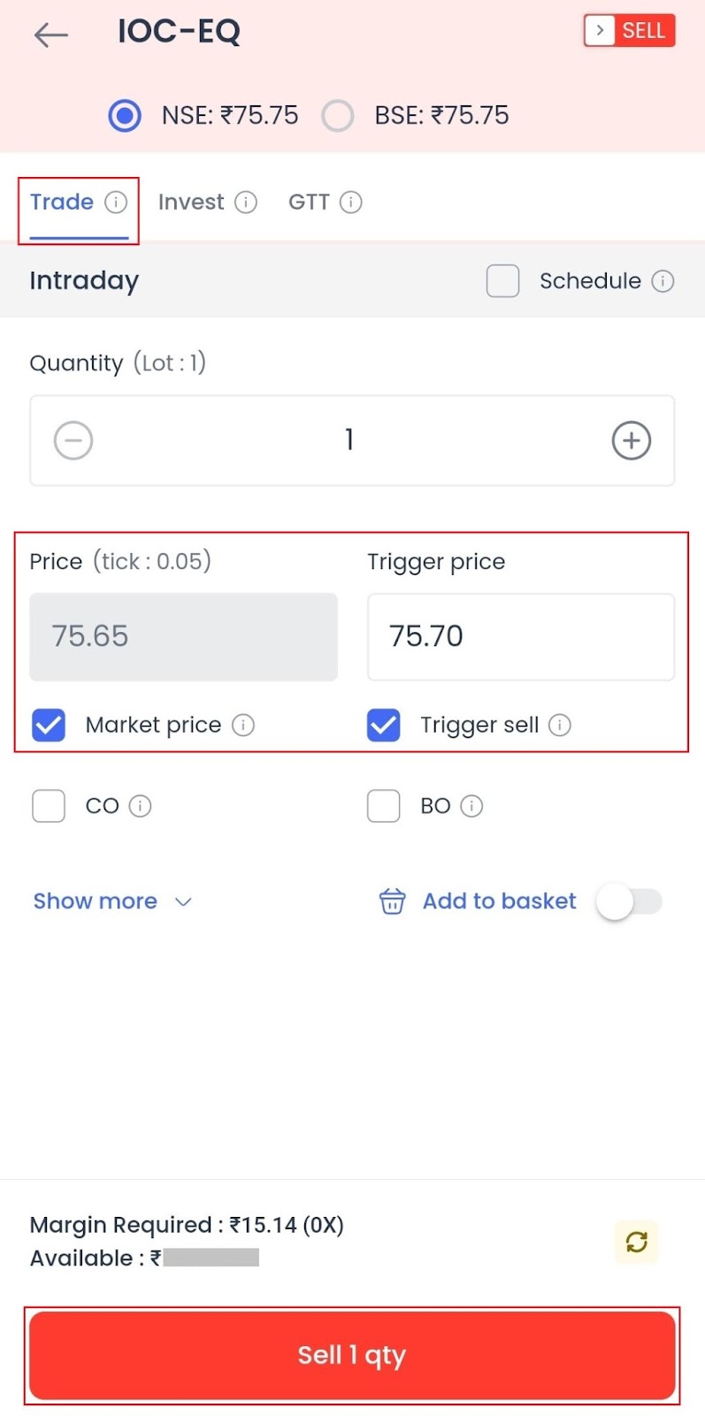 Guide to Placing Trigger Order in Fyers App